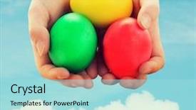  Presentation with christ - PPT layouts with body christ - easter holiday and child concept background and a light blue colored foreground