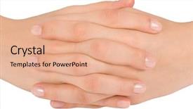  Presentation with human body - Theme enhanced with body christ - human hand pray background and a coral colored foreground