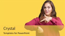  Presentation with upset - Colorful PPT layouts enhanced with body clock - beautiful plus size young woman backdrop and a yellow colored foreground