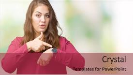  Presentation with plus size fashion model - Theme featuring body clock - beautiful plus size young woman background and a red colored foreground