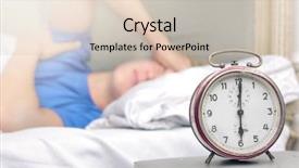  Presentation with tired - Audience pleasing PPT theme consisting of body clock - boy feeling tired from waking backdrop and a soft green colored foreground