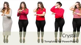  Presentation with collage - Audience pleasing slide deck consisting of body clock - collage of beautiful young woman backdrop and a soft green colored foreground