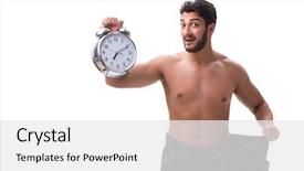  Presentation with jeans - Beautiful slide deck featuring body clock - man in dieting concept backdrop and a  colored foreground