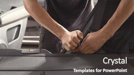  Presentation with auto repair - Colorful PPT layouts enhanced with body compartments - auto mechanic fixing car backdrop and a  colored foreground