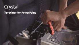  Presentation with auto repair - Presentation theme having body compartments - auto mechanic fixing car background and a  colored foreground