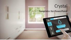  Presentation with smart home - PPT theme featuring body compartments - digital composite of hand using background and a mint green colored foreground