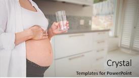  Presentation with medicine pregnant woman - Theme consisting of body compartments - digital composite of pregnant woman background and a  colored foreground