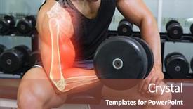  Presentation with lifting weights - Amazing presentation theme having body composition - digital composite of highlighted arm backdrop and a red colored foreground