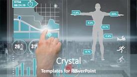  Presentation with farmer overlooking his fields - Presentation theme featuring body composition - hand pointing against balcony overlooking background and a gray colored foreground
