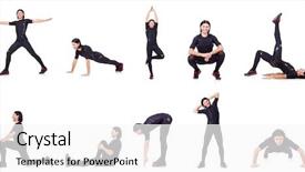  Presentation with exercises - Slides having body composition - young man doing exercises background and a white colored foreground