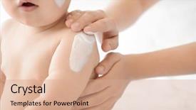  Presentation with woman body - PPT layouts consisting of body cream on her baby background and a coral colored foreground