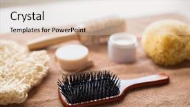  Presentation with spa concept - Cool new slide deck with body cream sponge and soap backdrop and a lemonade colored foreground