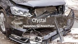  Presentation with road accident - Theme with body deformity - closeup shot of front part background and a dark gray colored foreground