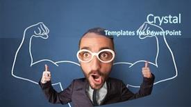  Presentation with body heat transfer - Audience pleasing presentation theme consisting of body dreaming about being strong backdrop and a ocean colored foreground