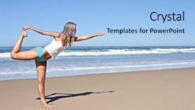  Presentation with exercise kids kid doing fitness - Presentation design consisting of body excercise - young fit woman doing exercises background and a light blue colored foreground