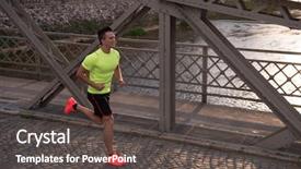  Presentation with training aspire man running - Slide set featuring body excercise - young sporty man running background and a dark gray colored foreground