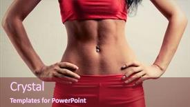  Presentation with sporty - PPT layouts enhanced with body fitness - beautiful sporty muscular woman working background and a tawny brown colored foreground