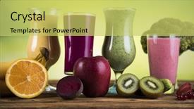  Presentation with smoothie - Audience pleasing theme consisting of body fitness - smoothie diet background backdrop and a  colored foreground
