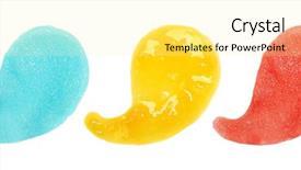  Presentation with superfoods samples - PPT theme consisting of body fluid - collage of scrub samples background and a  colored foreground