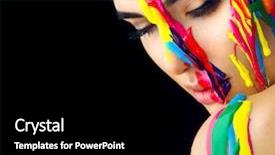  Presentation with paint art - Amazing slide deck having body fluid - fashion model girl colorful face backdrop and a black colored foreground