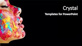  Presentation with abstract art - Presentation having body fluid - fashion model girl colorful face background and a black colored foreground