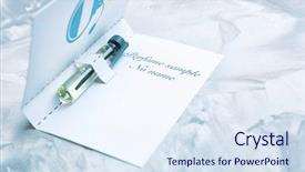  Presentation with fluid - PPT layouts with body fluid - perfume sample in paper cover background and a sky blue colored foreground