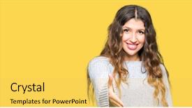  Presentation with win win in business - Beautiful slide set featuring body greetings - young beautiful woman wearing winter backdrop and a  colored foreground