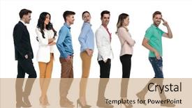  Presentation with military green - Amazing presentation theme having body greetings - young mn in green polo backdrop and a coral colored foreground