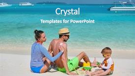  Presentation with sun rise back ground - Presentation with body guard - family on beach young couple background and a teal colored foreground