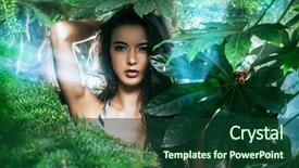  Presentation with body - Slide set with body human - close-up portrait of a magnificent background and a forest green colored foreground
