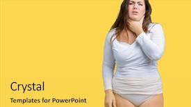  Presentation with sore throat - Slides having body infected - beautiful plus size young overwight background and a yellow colored foreground