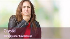  Presentation with sore throat - PPT theme enhanced with body infected - beautiful plus size young woman background and a tawny brown colored foreground