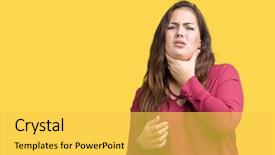  Presentation with sore throat - Cool new slide deck with body infected - beautiful plus size young woman backdrop and a yellow colored foreground