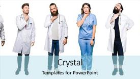  Presentation with people collage - PPT layouts featuring body infected - collage of group of doctors background and a light blue colored foreground