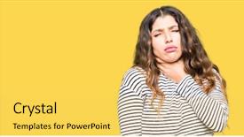  Presentation with lactation young woman breastfeeding - Slide set consisting of body infected - young beautiful woman wearing stripes background and a yellow colored foreground