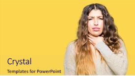  Presentation with murder winter - Beautiful PPT layouts featuring body infected - young beautiful woman wearing winter backdrop and a yellow colored foreground