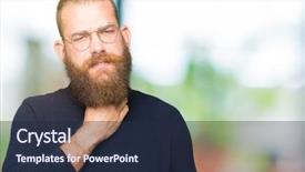  Presentation with infection - PPT theme enhanced with body infected - young blond man wearing glasses background and a tawny brown colored foreground