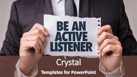  Presentation with body language - Presentation design with body language - be an active listener background and a tawny brown colored foreground