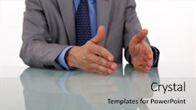  Presentation with speaking - Theme enhanced with body language - businessman hands gesturing while speaking background and a light gray colored foreground