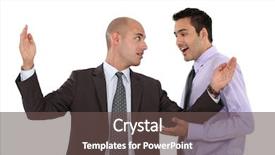  Presentation with duo - Cool new theme with body language - duo of businessman discussing backdrop and a dark gray colored foreground