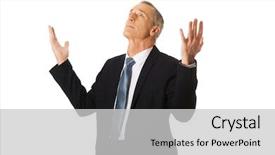  Presentation with body language - Presentation design consisting of body language - portrait of businessman with hands background and a light gray colored foreground