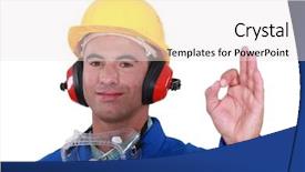  Presentation with giving a - Cool new presentation theme with body language - tradesman giving the a-ok sign backdrop and a white colored foreground