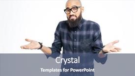  Presentation with body language - Theme having body language - young afro american man shrugging background and a ocean colored foreground