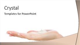  Presentation with lotion - Beautiful slide set featuring body lotion - female hand on white background backdrop and a white colored foreground