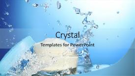  Presentation with lotion - PPT theme featuring body lotion - opened jar of cream background and a light blue colored foreground