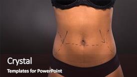  Presentation with woman nude body - Beautiful PPT theme featuring body marked for plastic surgery backdrop and a wine colored foreground
