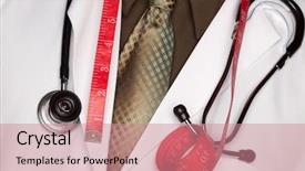  Presentation with body mass index - Audience pleasing theme consisting of body mass index - doctor with stethoscope and red backdrop and a coral colored foreground