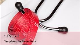  Presentation with body mass index - Theme enhanced with body mass index - doctor with stethoscope and red background and a coral colored foreground