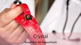  Presentation with body mass index - Colorful PPT layouts enhanced with body mass index - doctor with stethoscope holding red backdrop and a coral colored foreground