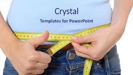  Presentation with hip - Slides featuring body mass index - female person measuring her hip background and a sky blue colored foreground